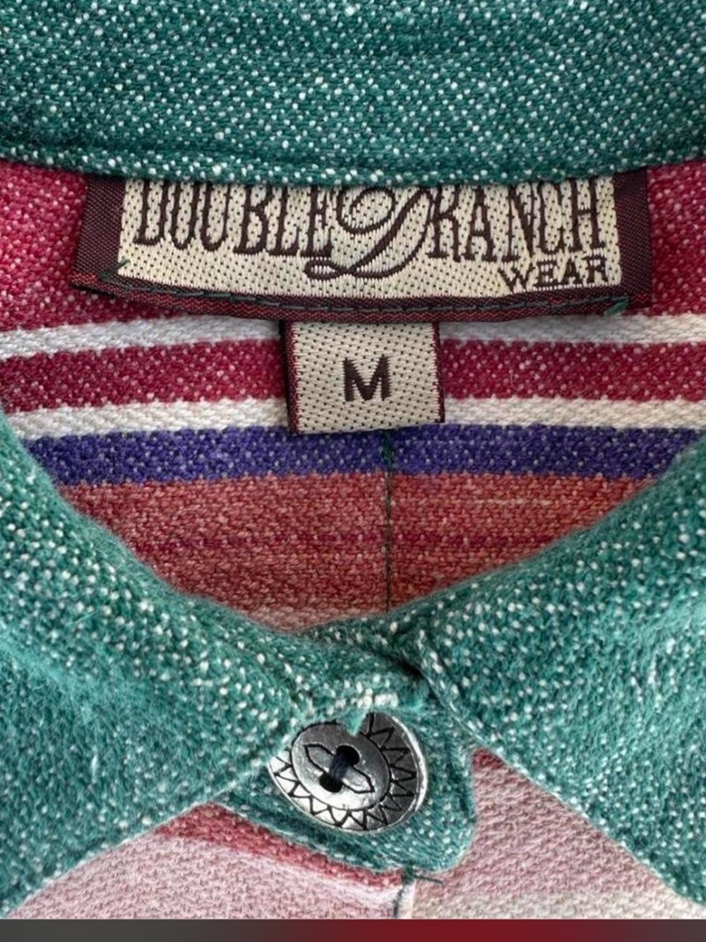 Vintage Double D Ranchwear Striped serape Western Button-Up RTL $245 M like new - Picture 6 of 8